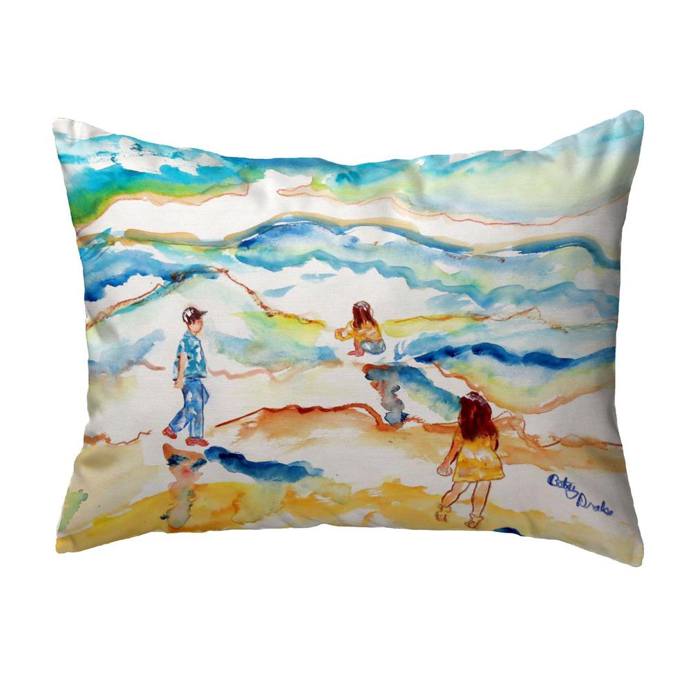 Playing at the Beach Small No-Cord Pillow 11x14. Picture 1