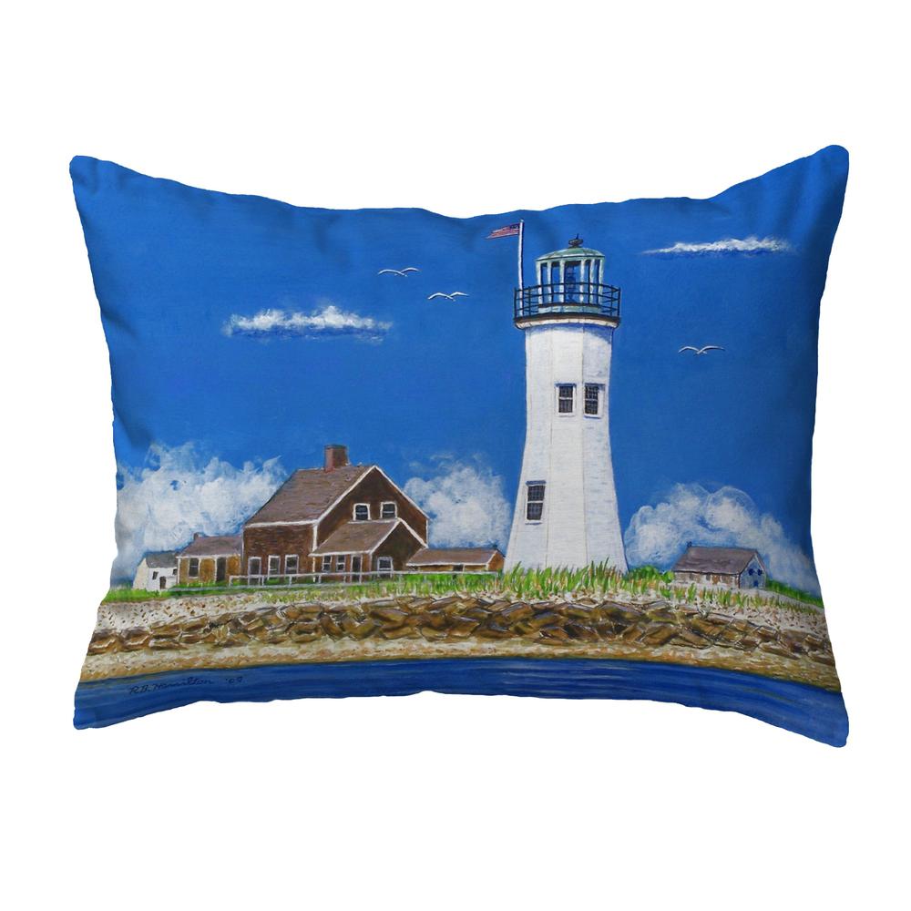 Scituate MA Lighthouse Small No-Cord Pillow 11x14. Picture 1