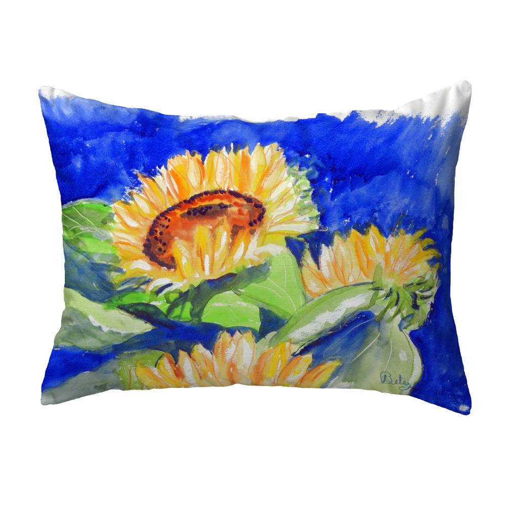 Gold Rising SunFlower Small No-Cord Pillow 11x14. Picture 1