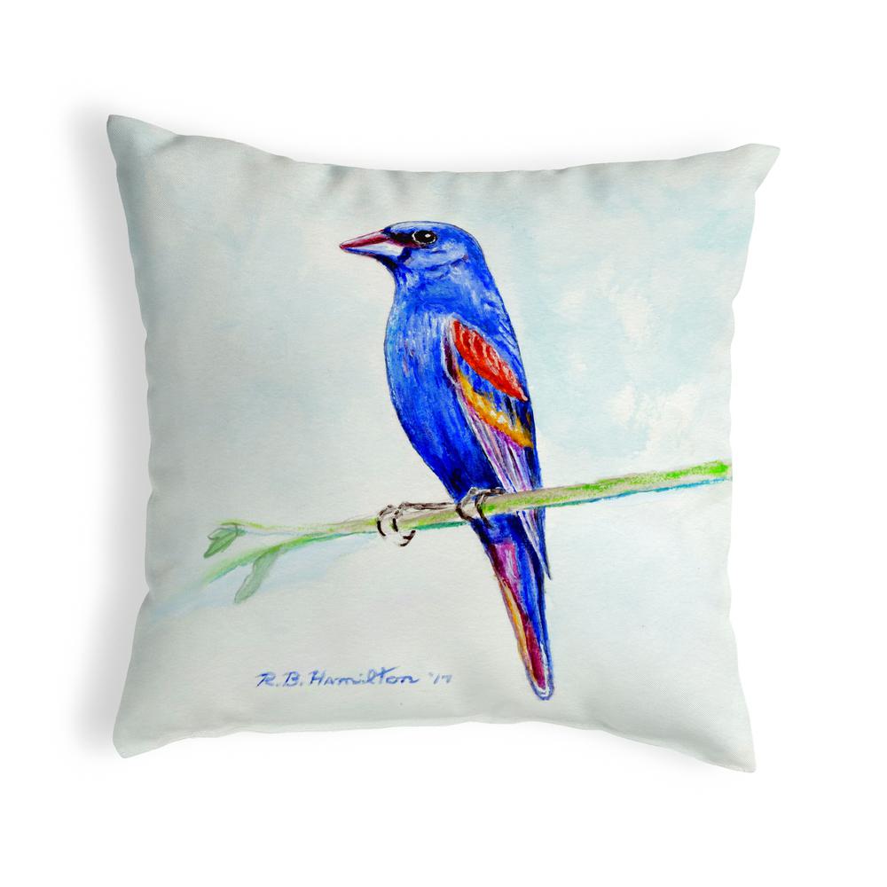 Blue Grosebeak Small No-Cord Pillow 11x14. Picture 1