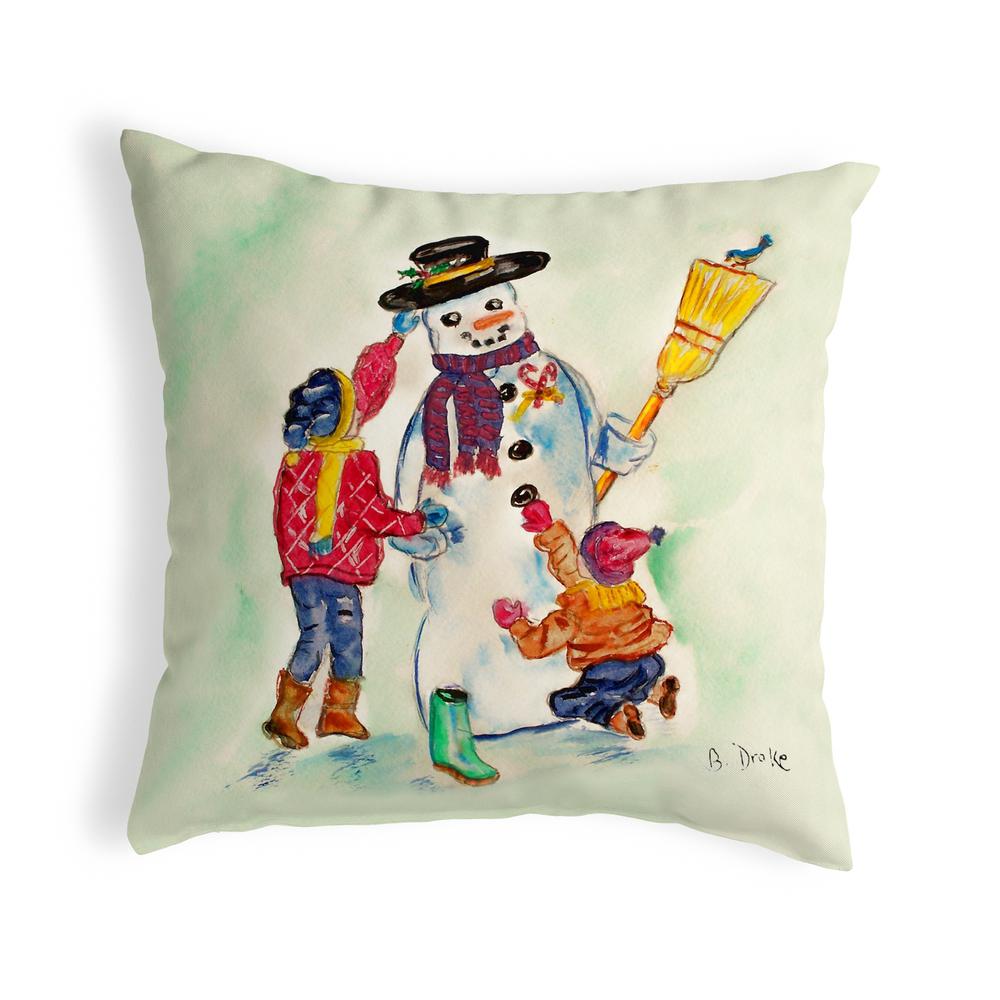 Snowman Small No-Cord Pillow 12x12. Picture 1