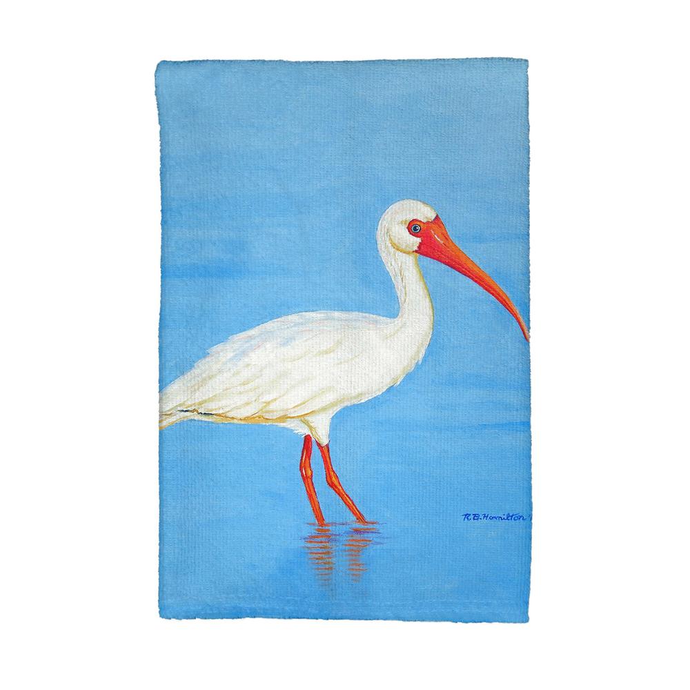 Posing White Ibis Kitchen Towel. Picture 1