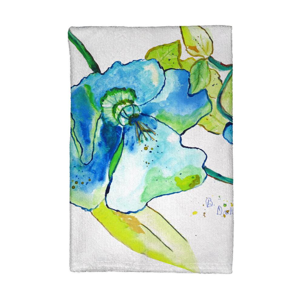 Blue Hibiscus Kitchen Towel. Picture 1