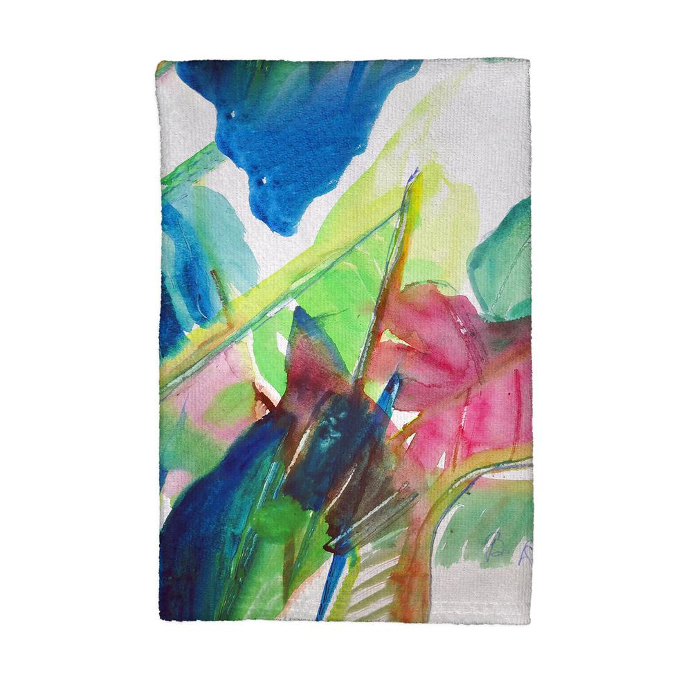 Pink Palms Kitchen Towel. Picture 1