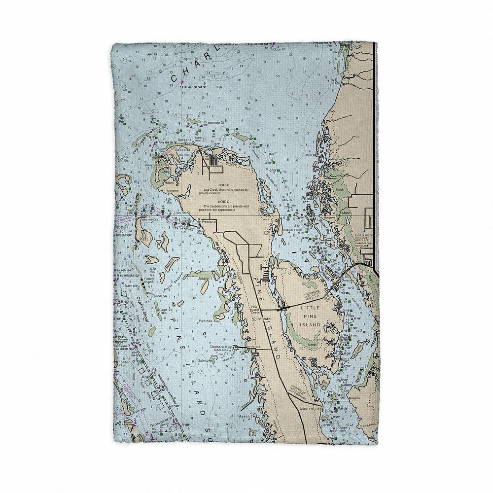 Charlotte Harbor, FL Nautical Map Kitchen Towel. Picture 1