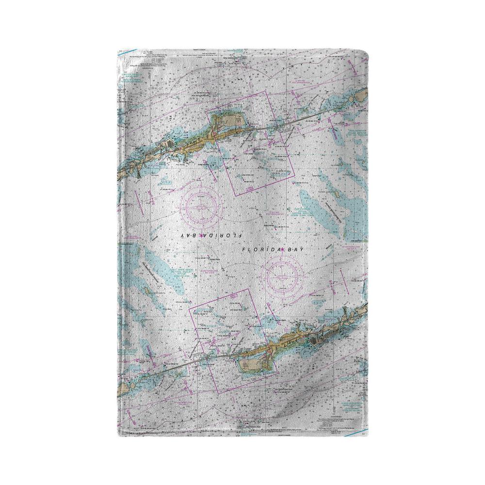 Miami to Marathon & Florida Bay, FL Nautical Map Kitchen Towel. Picture 1