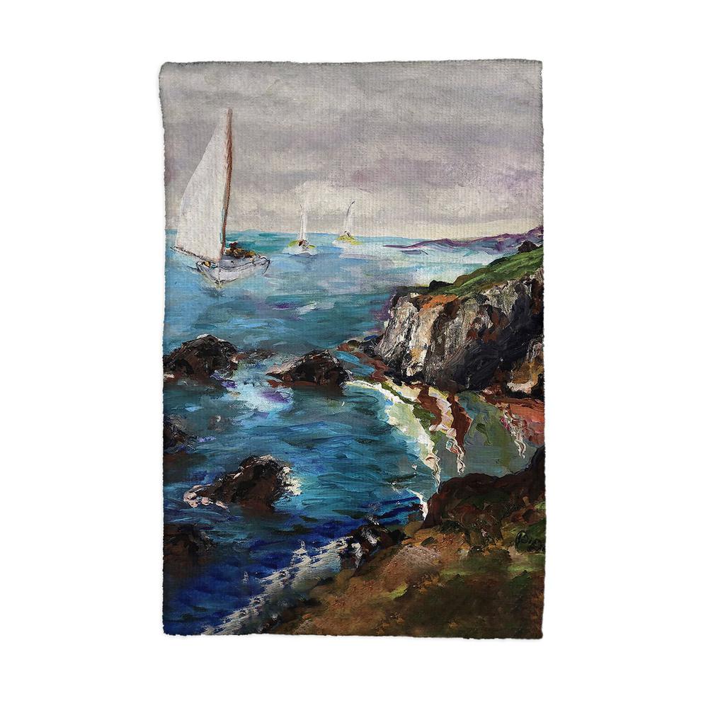 Sailing the Cliffs Kitchen Towel. Picture 1