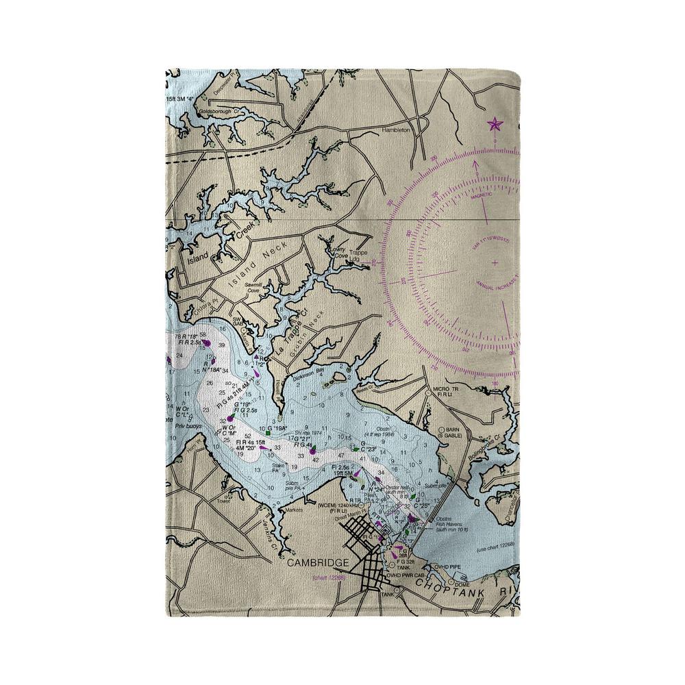 Cambridge, MD Nautical Map Kitchen Towel. Picture 1