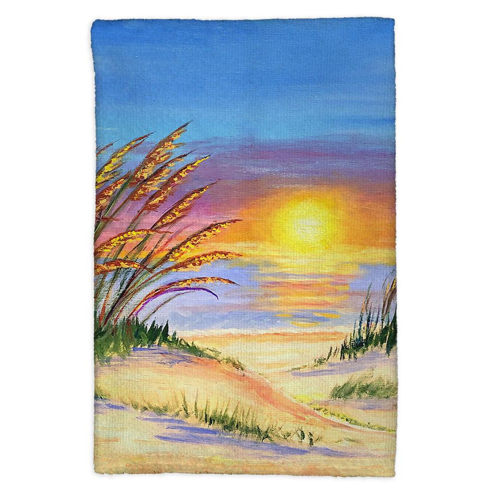 Sea Oates Sunrise Kitchen Towel. Picture 1
