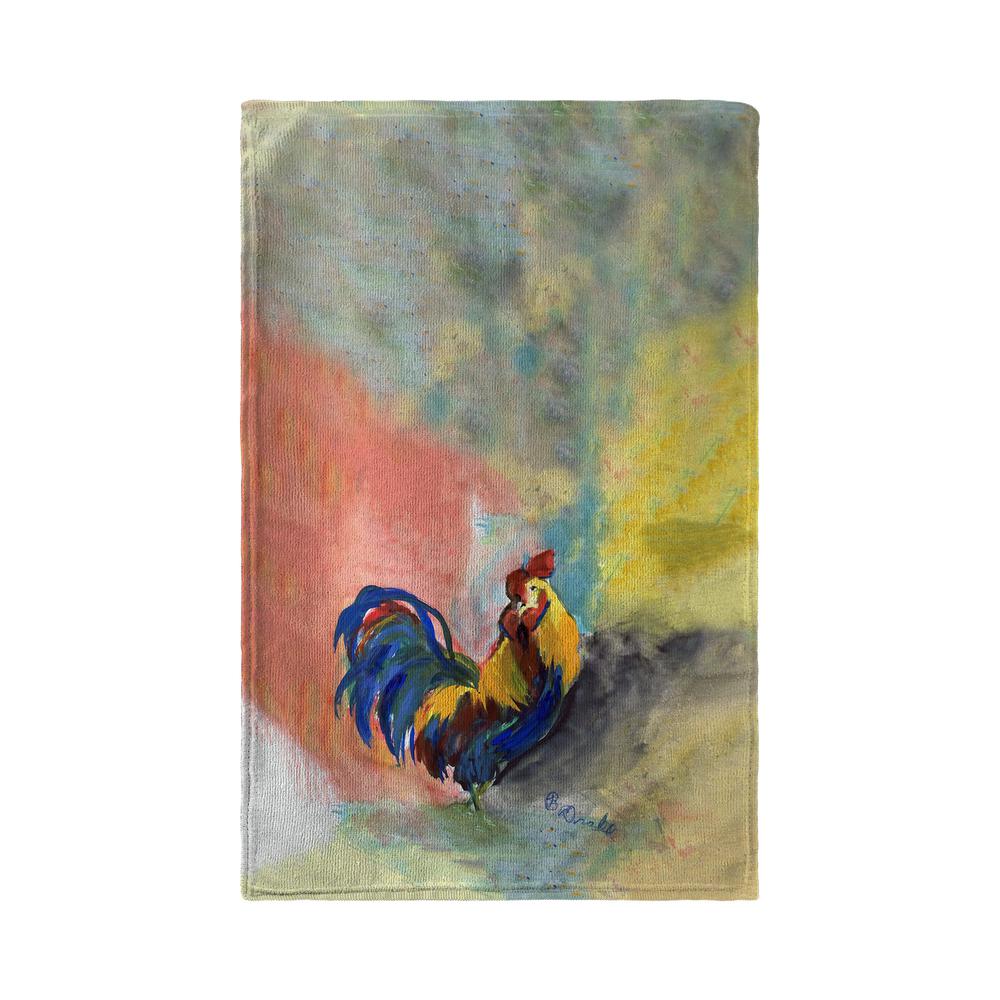 Blue Tail Rooster Kitchen Towel. Picture 2