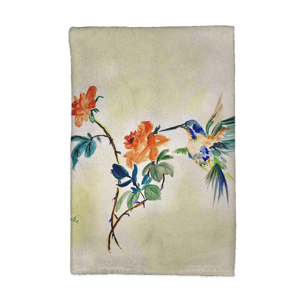 Hummingbird & Rose Kitchen Towel. Picture 1