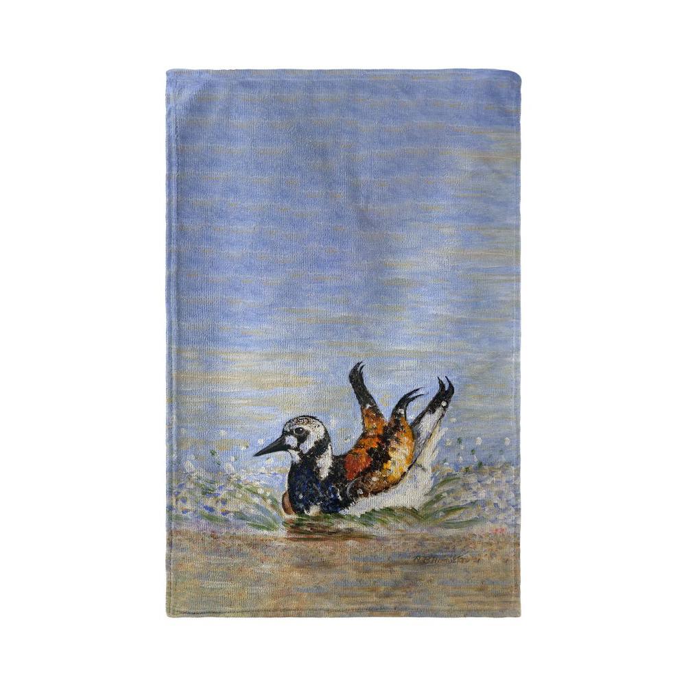 Beach Bird Bath Kitchen Towel. Picture 2