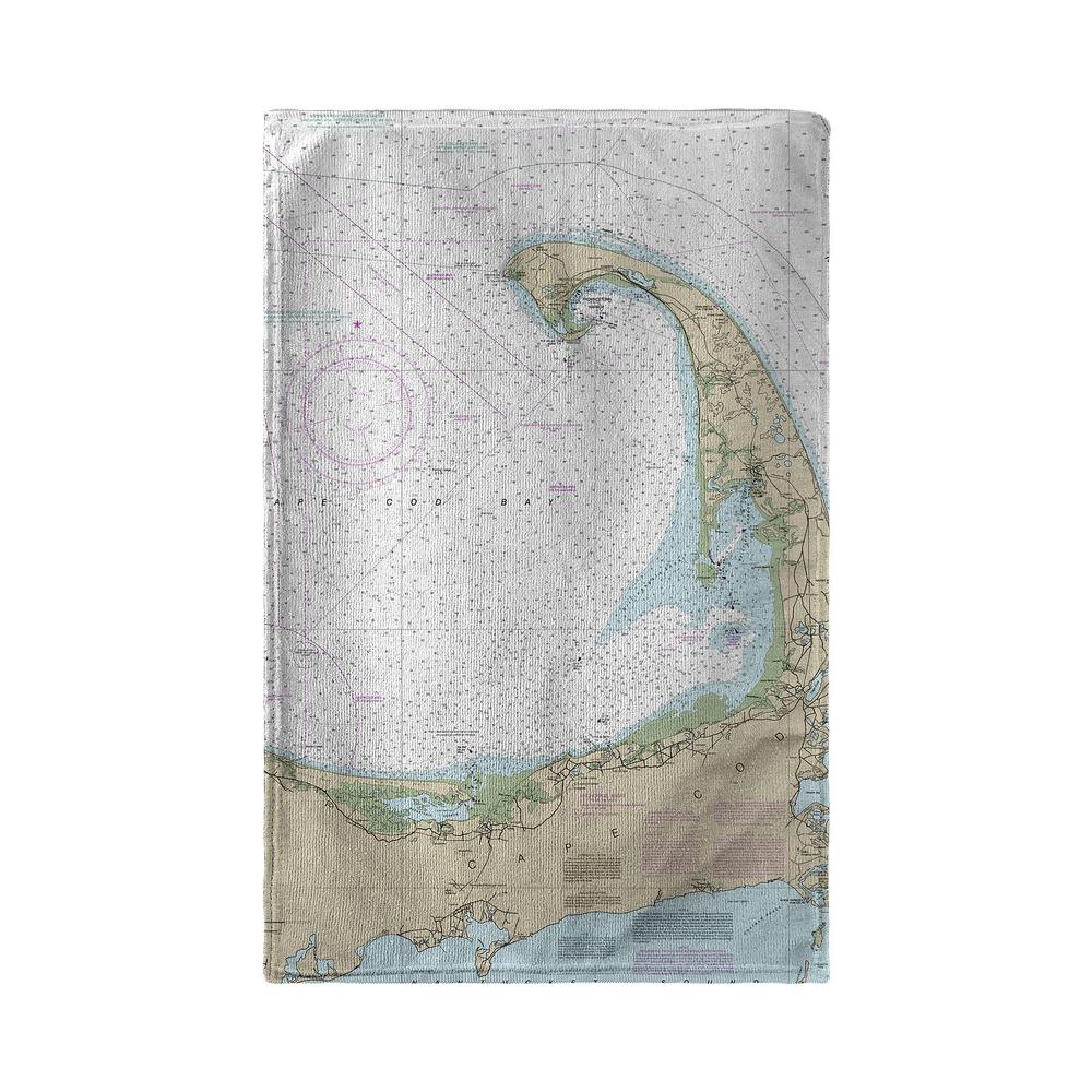 Cape Cod Bay, MA Nautical Map Kitchen Towel. Picture 2