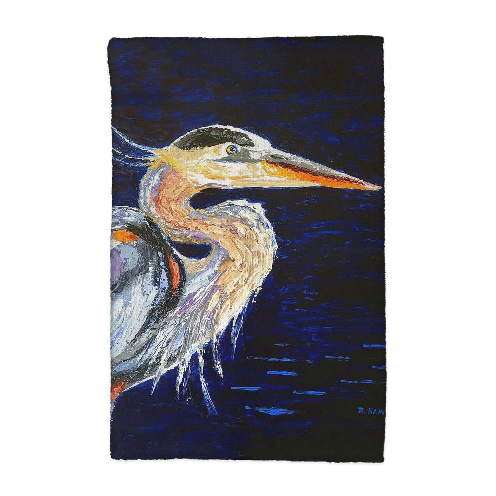 Palette Blue Heron Kitchen Towel. Picture 1