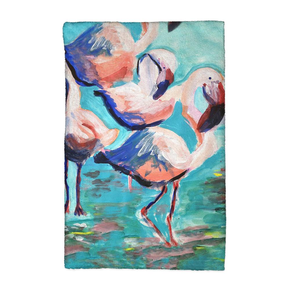 Dancing Flamingos Kitchen Towel. Picture 1