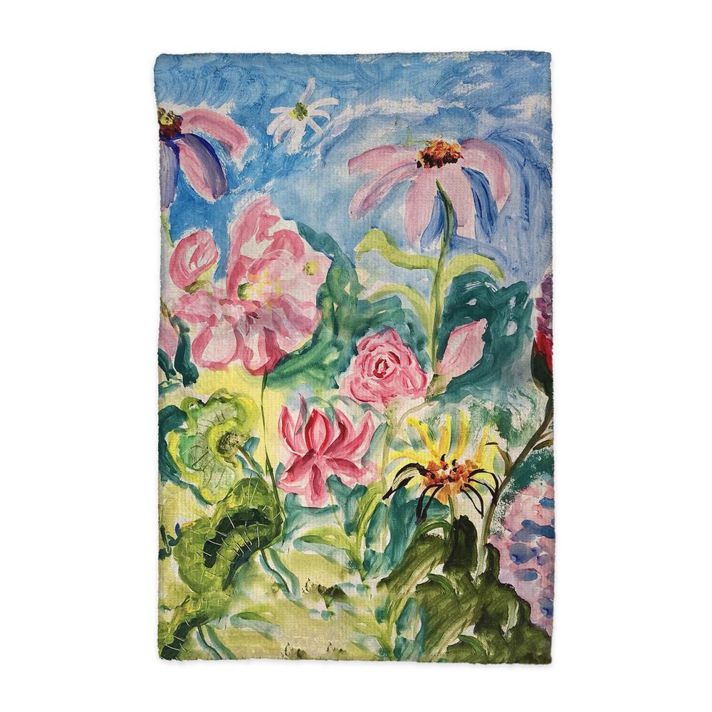 Pink Garden II Kitchen Towel. Picture 1
