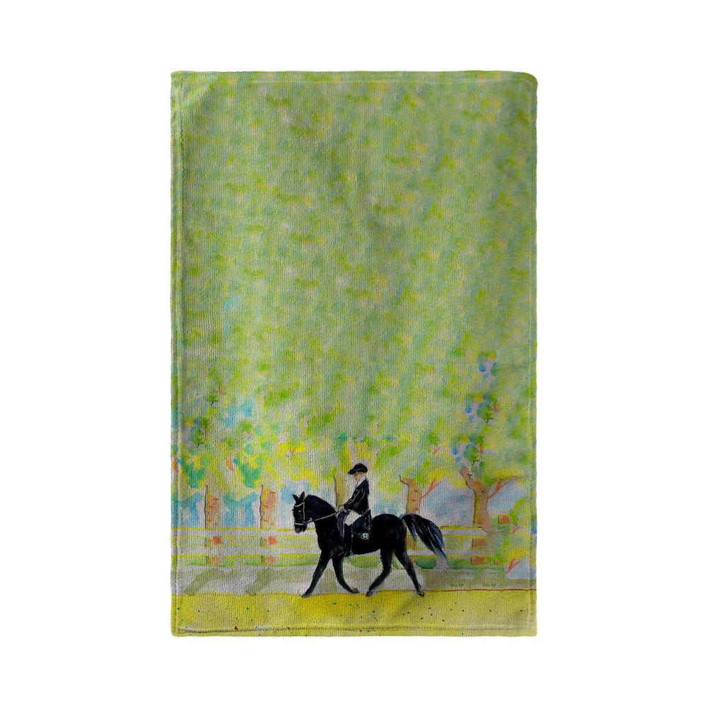 Black Horse & Rider Kitchen Towel. Picture 1