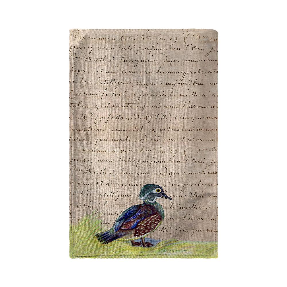Female Wood Duck Kitchen Towel. Picture 2
