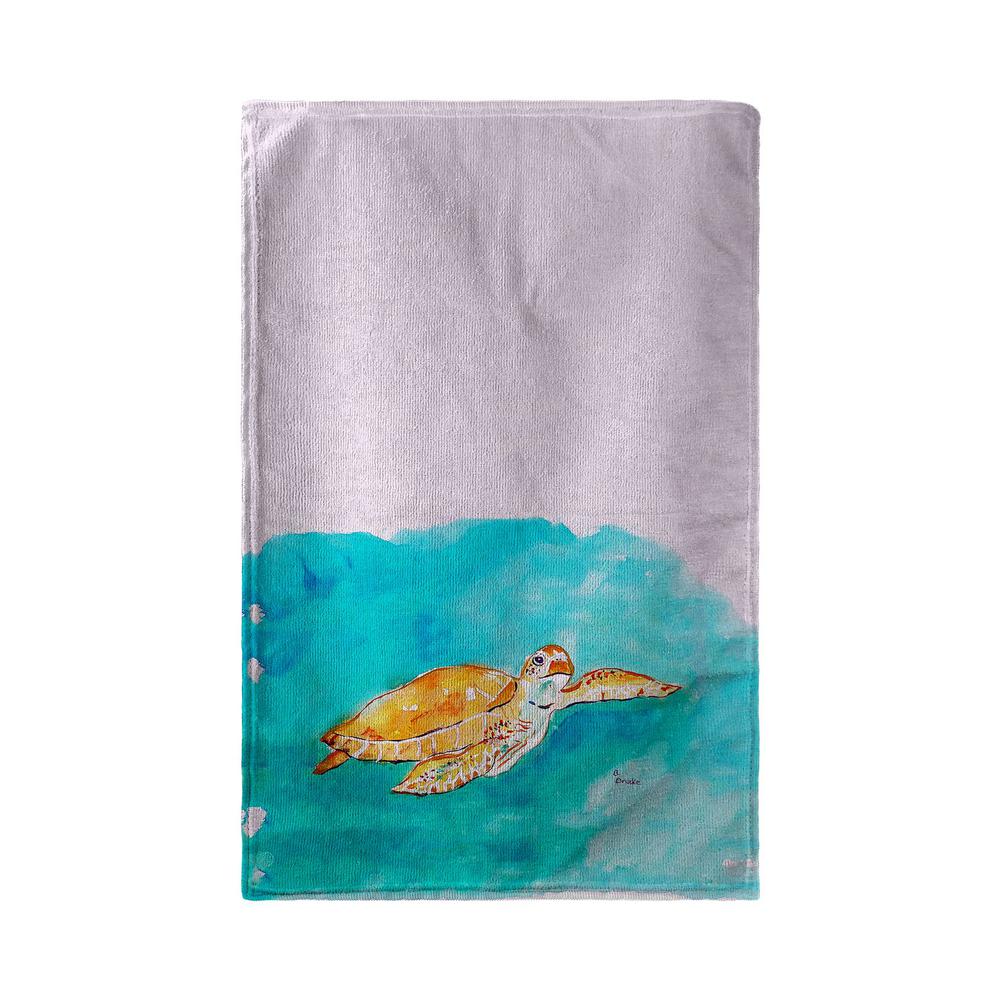 Brown Sea Turtle Kitchen Towel. Picture 1