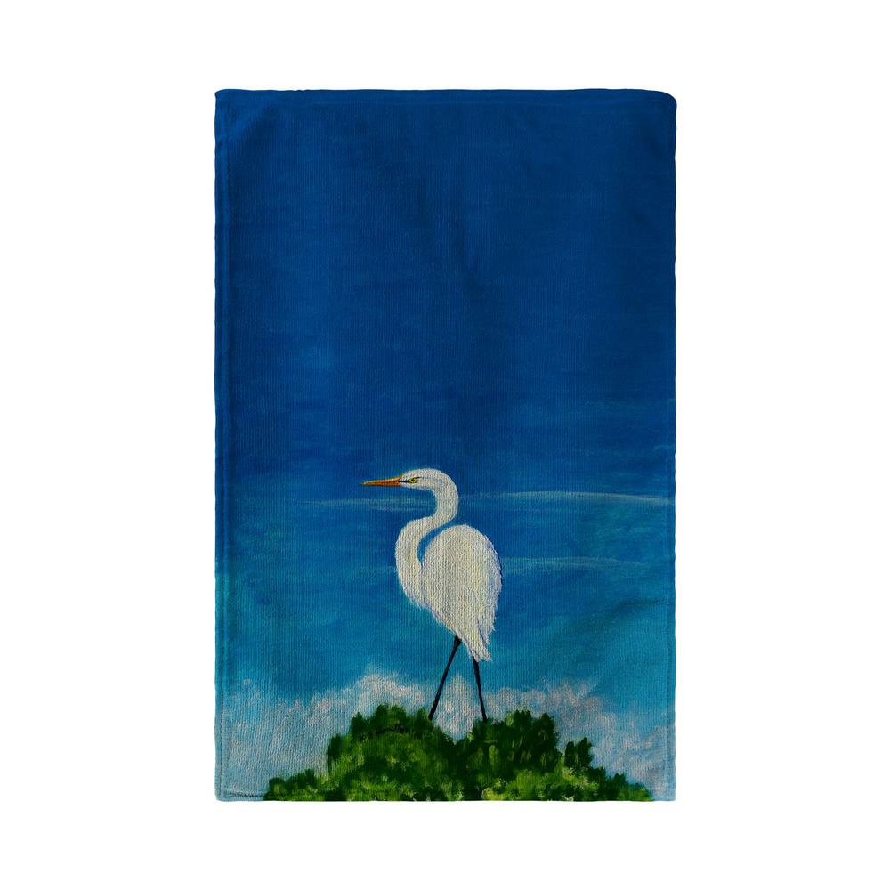 Great Egret Kitchen Towel. Picture 1