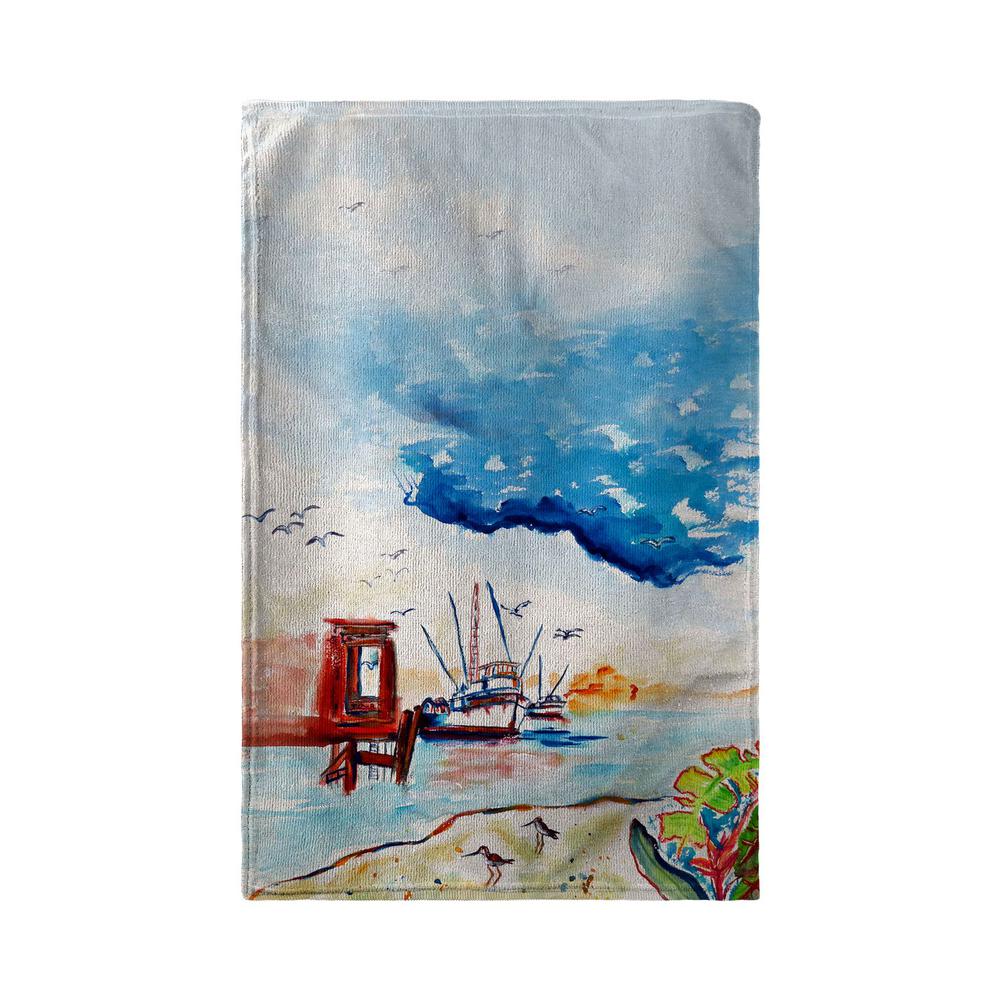 Dock & Shrimp Kitchen Towel. Picture 1