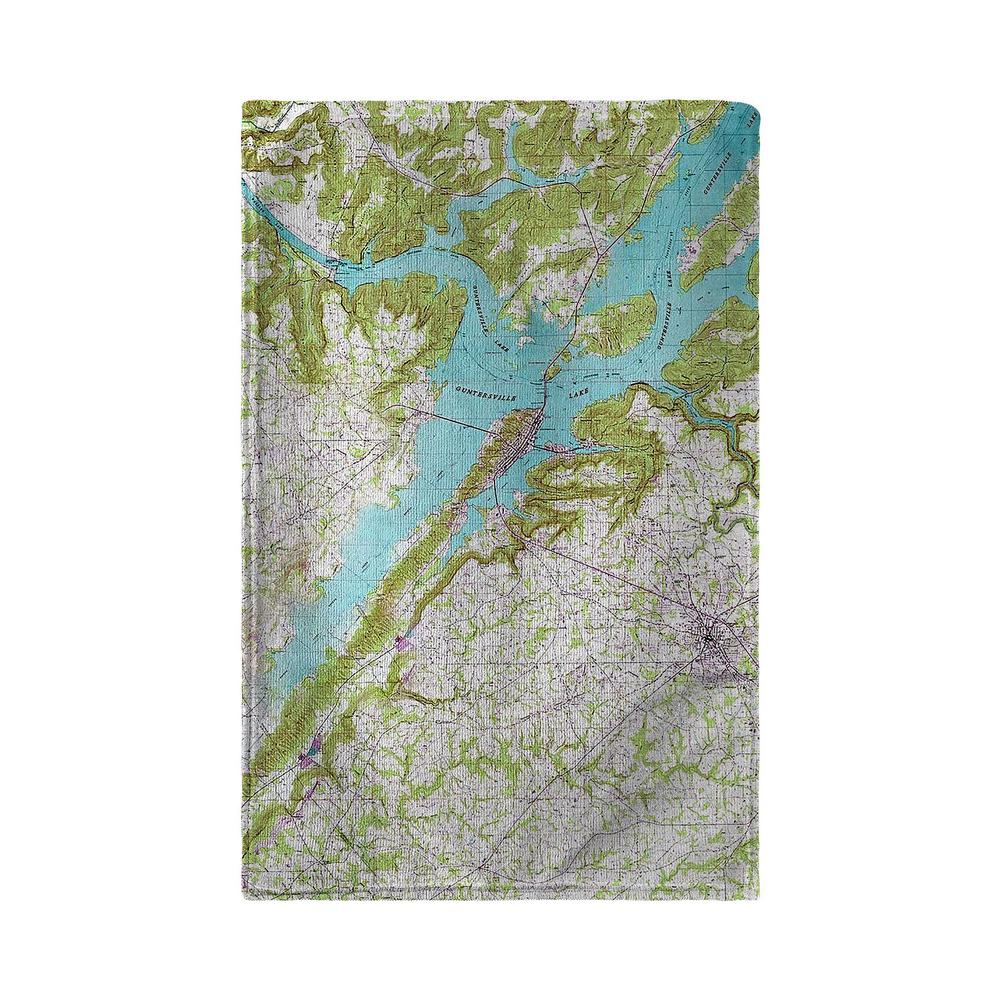 Lake Guntersville, AL Nautical Map Kitchen Towel. Picture 2