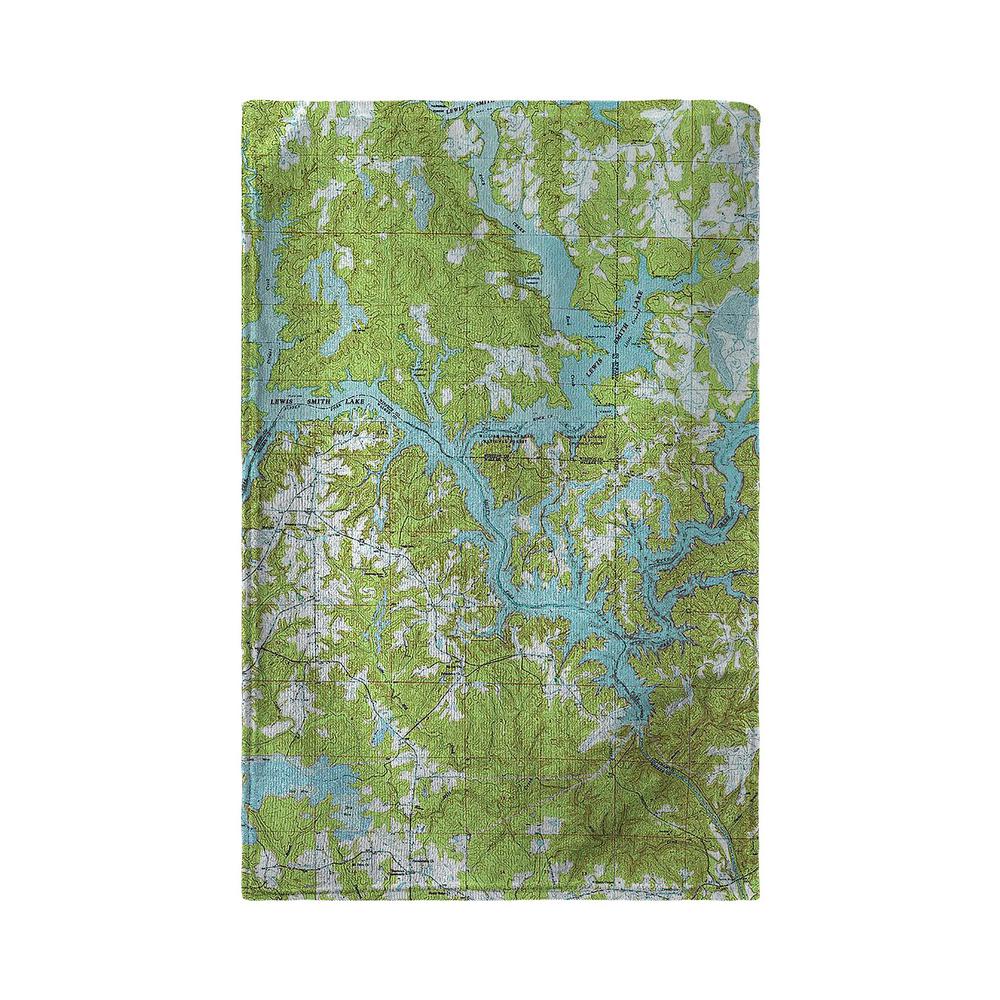 Lewis Smith Lake, AL Nautical Map Kitchen Towel. Picture 2