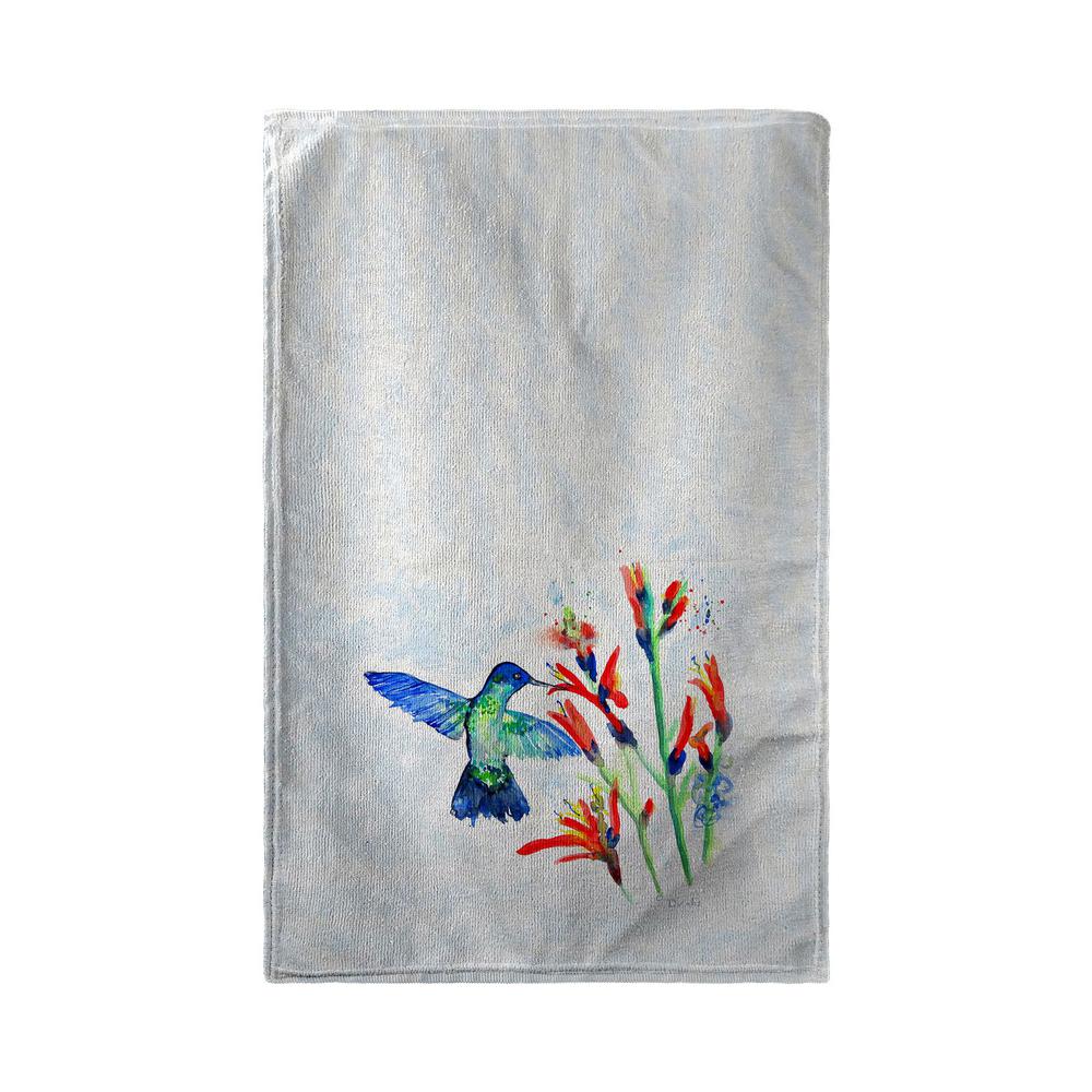 Hummingbird & Fire Plant Kitchen Towel. Picture 1