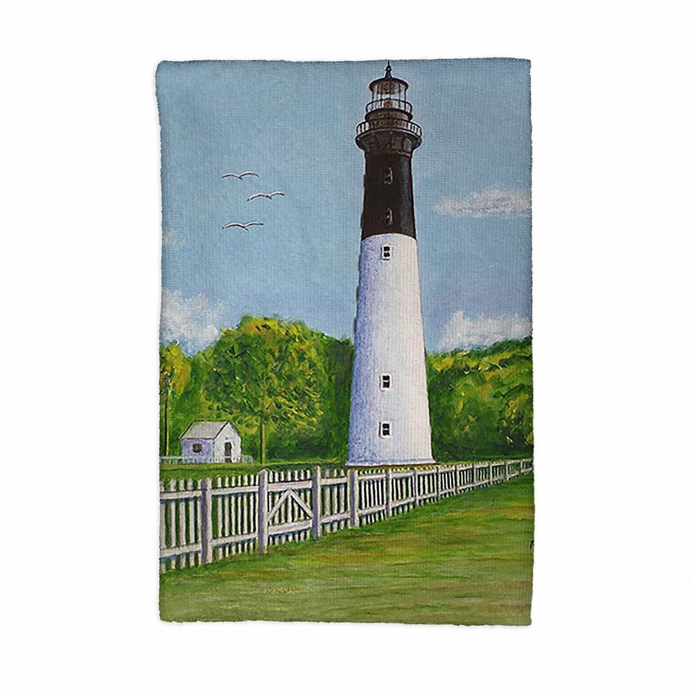 Huntington Island Lighthouse Kitchen Towel. Picture 1