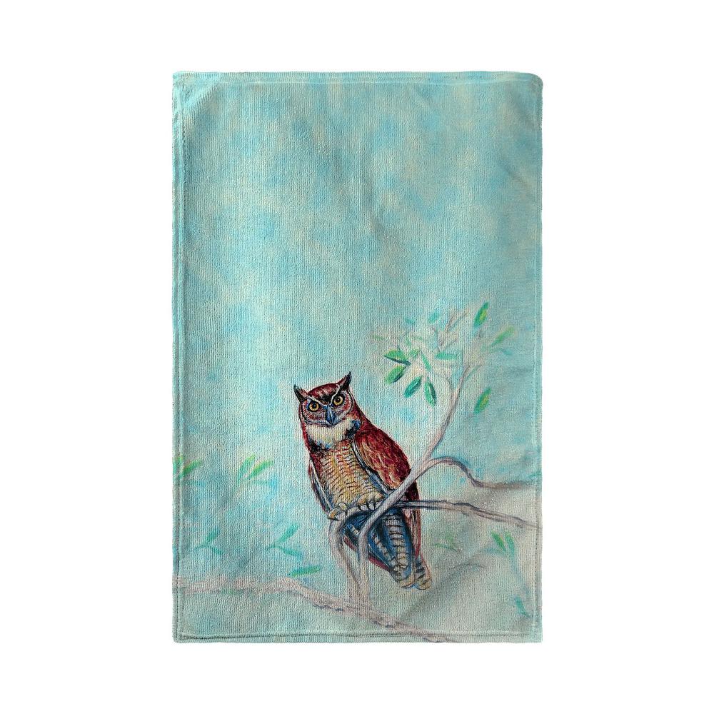 Owl in Teal Kitchen Towel. Picture 2