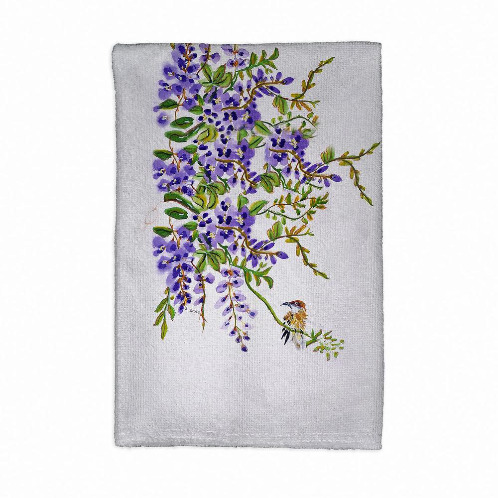 Wisteria & Bird Kitchen Towel. Picture 1