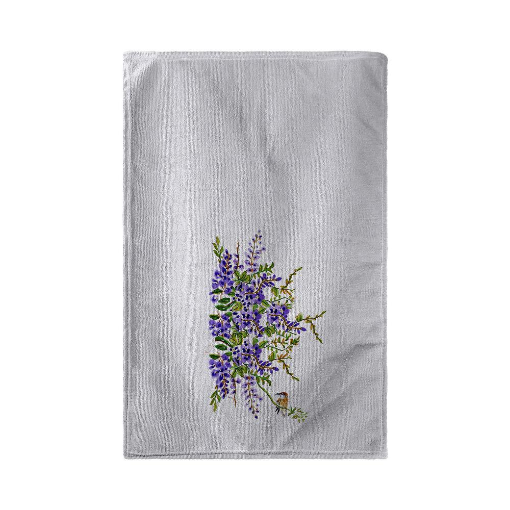 Wisteria & Bird Kitchen Towel. Picture 2