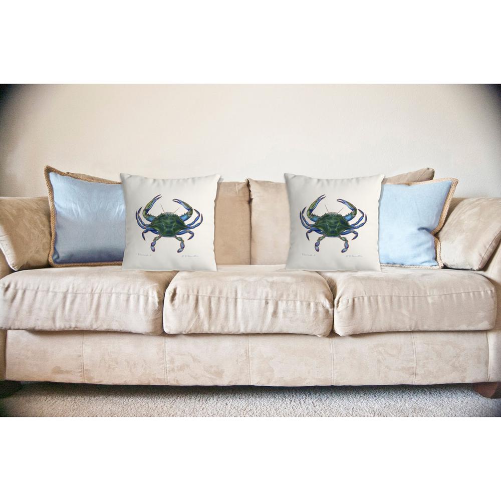Blue Crab - Male No Cord Pillow 18x18. Picture 2