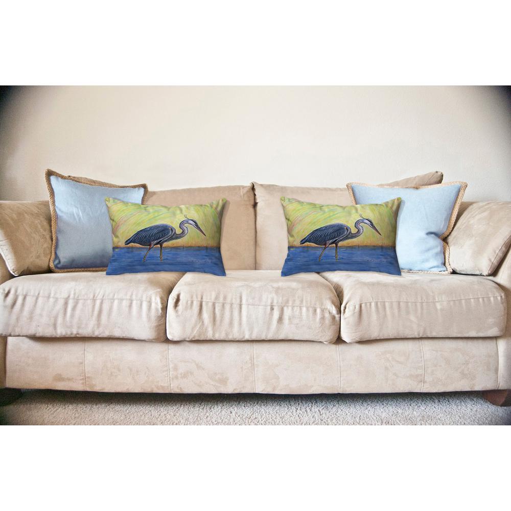 Blue Heron No Cord Pillow 16x20. Picture 2