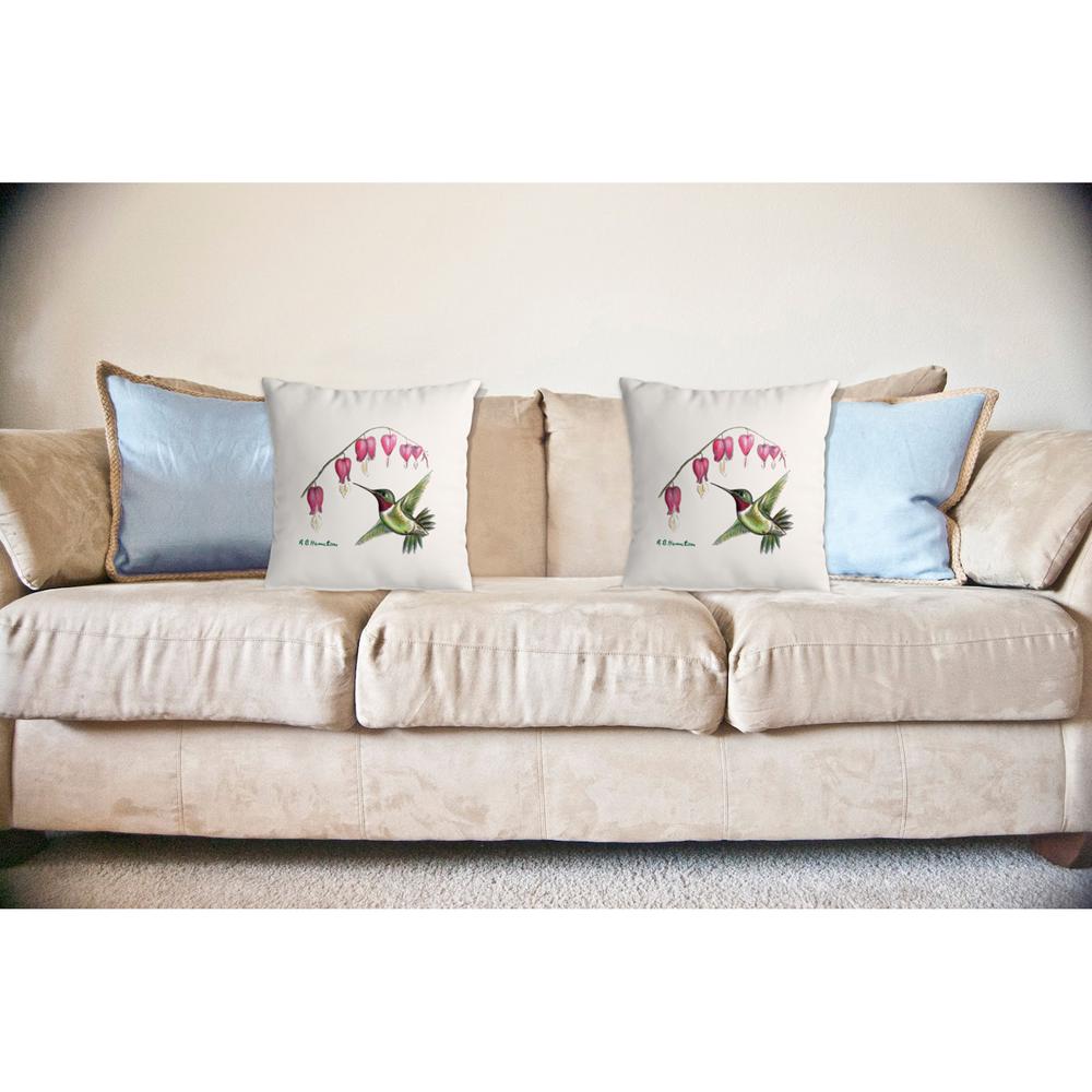 Hummingbird No Cord Pillow 18x18. Picture 2