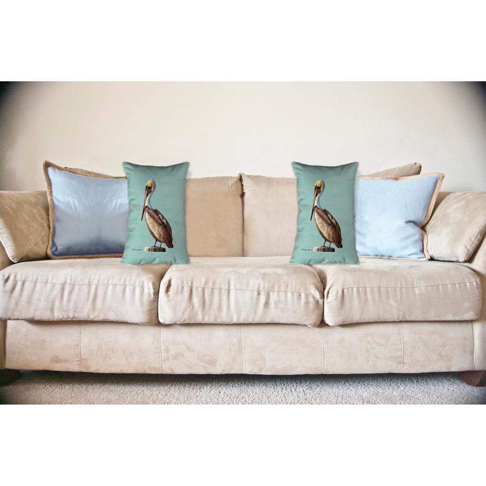 Pelican - Teal No Cord Pillow 16x20. Picture 2