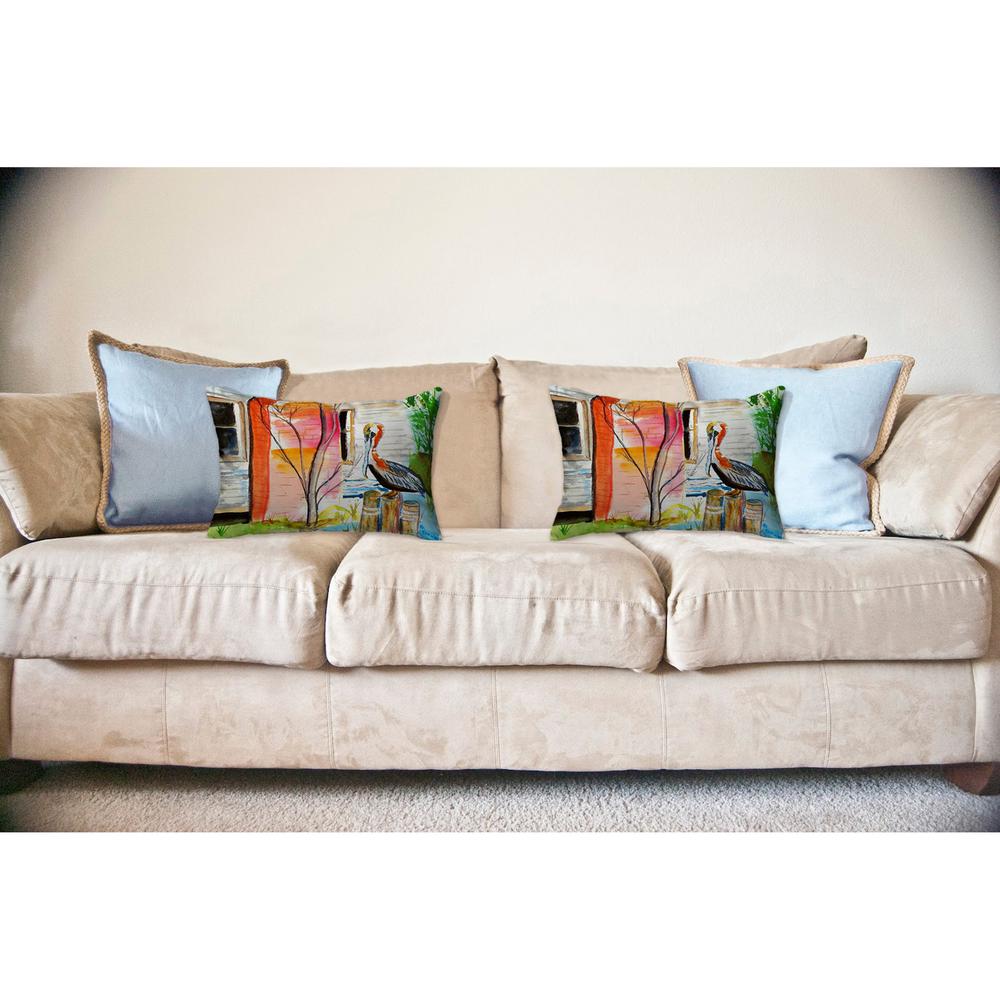 Betsy's Pelican No Cord Pillow 16x20. Picture 2