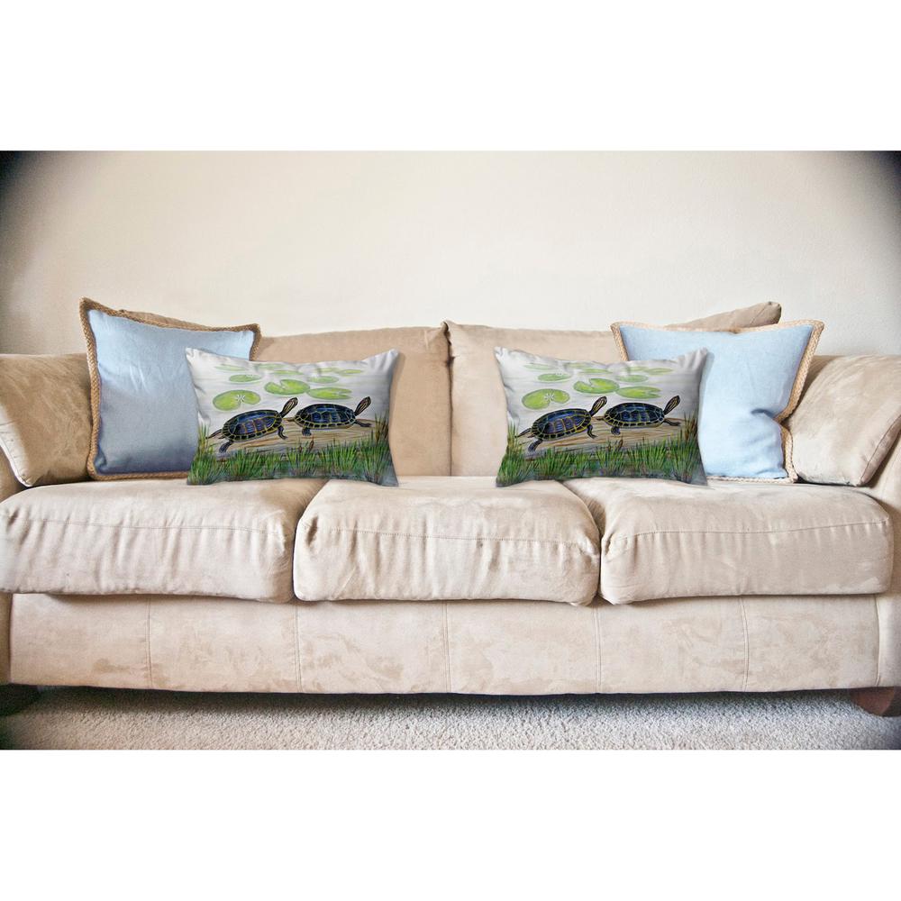 Two Turtles No Cord Pillow 16x20. Picture 2