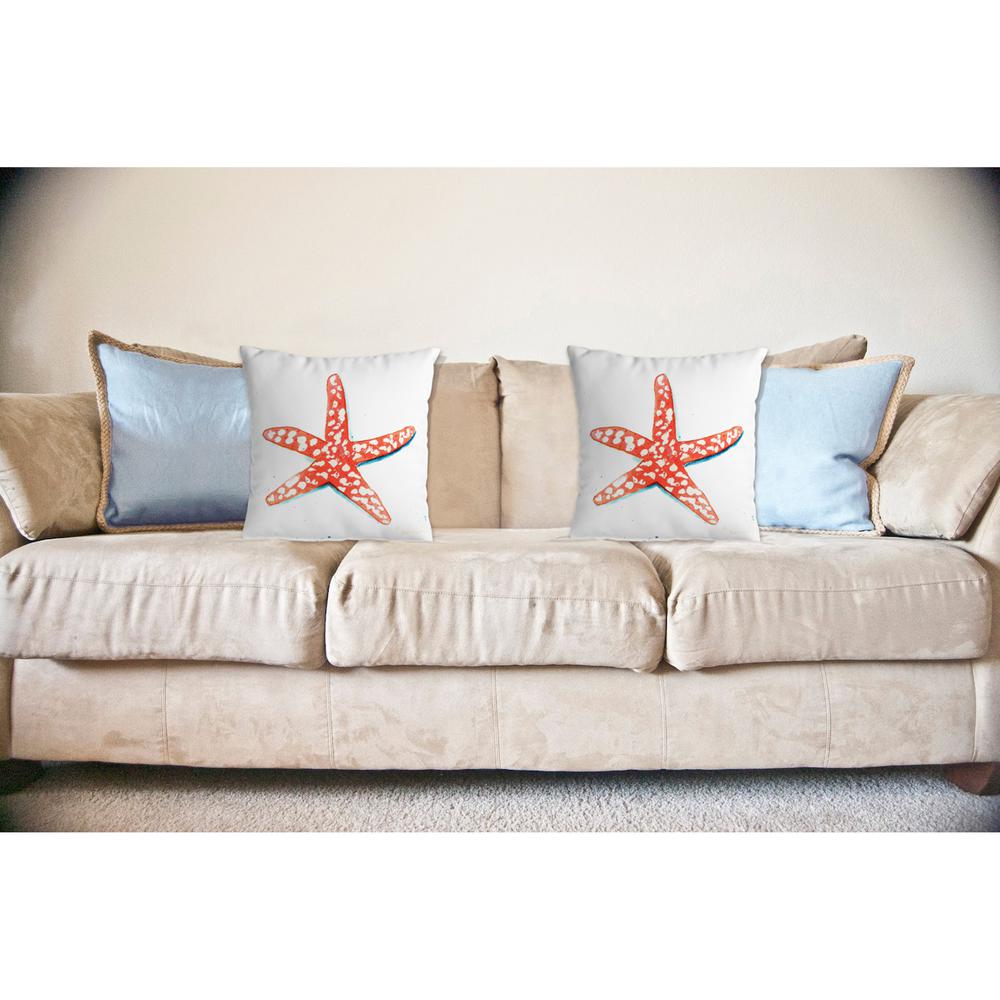 Coral Starfish No Cord Pillow 18x18. Picture 2