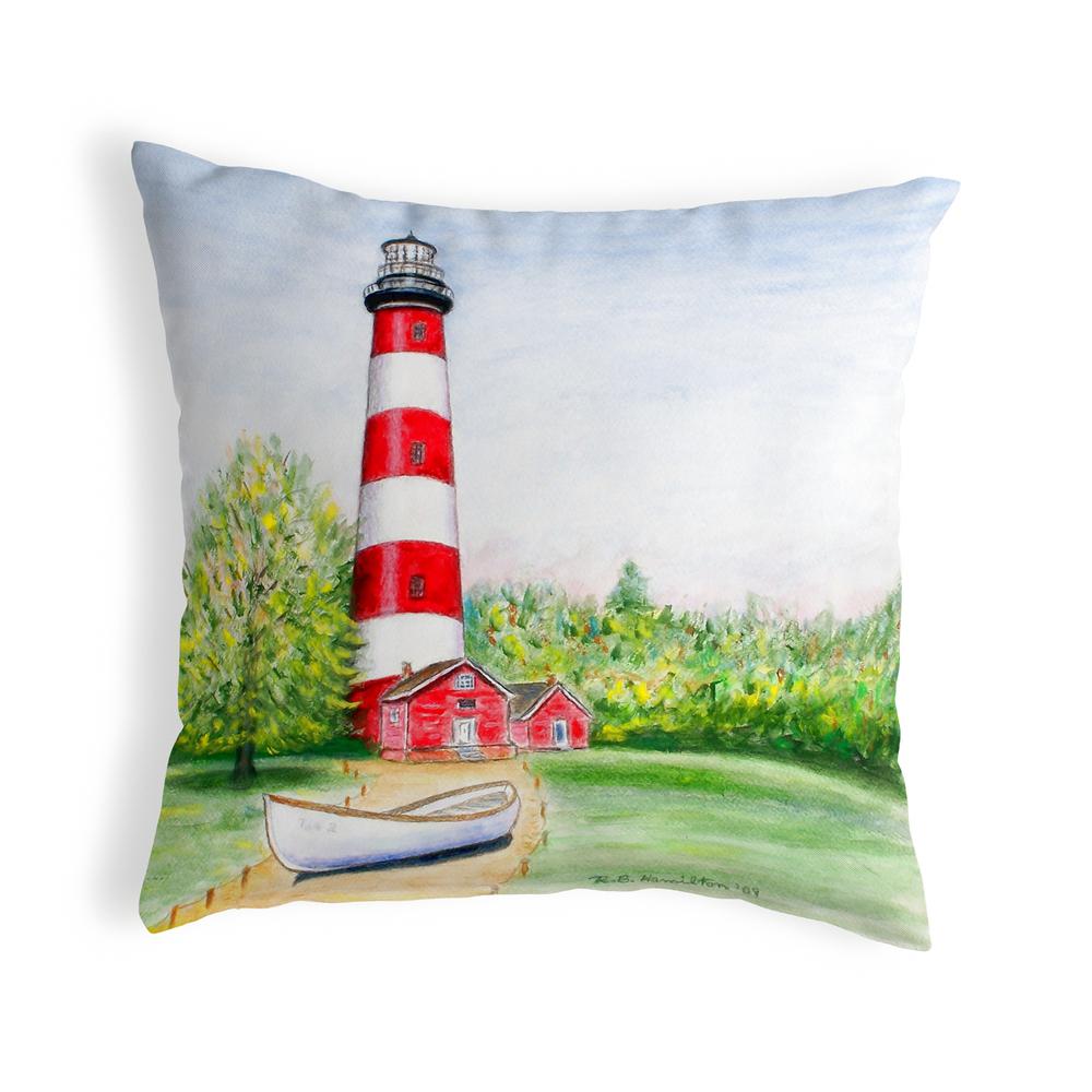 Chincoteague Lighthouse VA No Cord Pillow 18x18. Picture 1