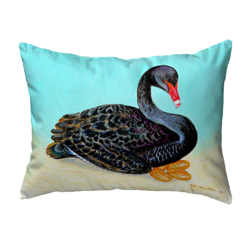 Black Swan Noncorded Indoor/Outdoor Pillow 16x20. Picture 1