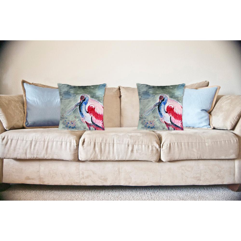 Amelia Spoonbill Noncorded Indoor/Outdoor Pillow 18x18. Picture 2