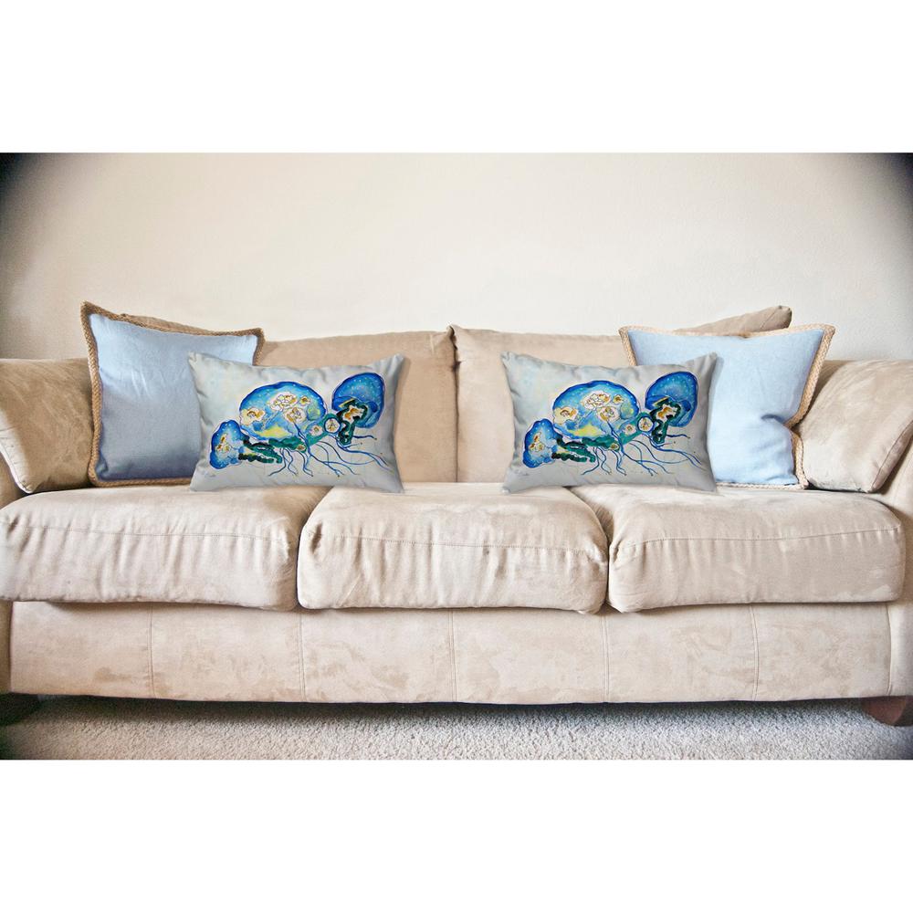 Multi Jellyfish Noncorded Indoor/Outdoor Pillow 16x20. Picture 2