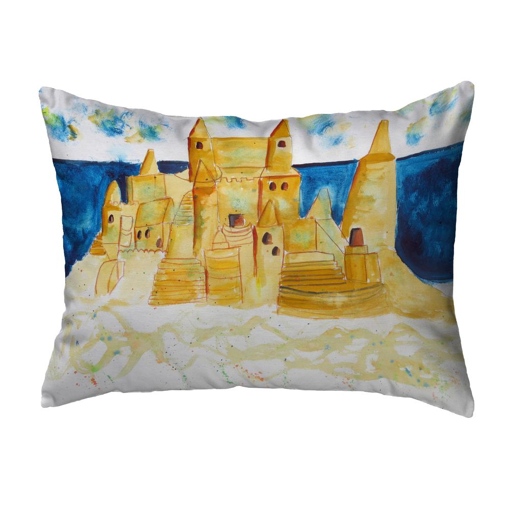 Sand Castle Noncorded Indoor/Outdoor Pillow 16x20. Picture 1