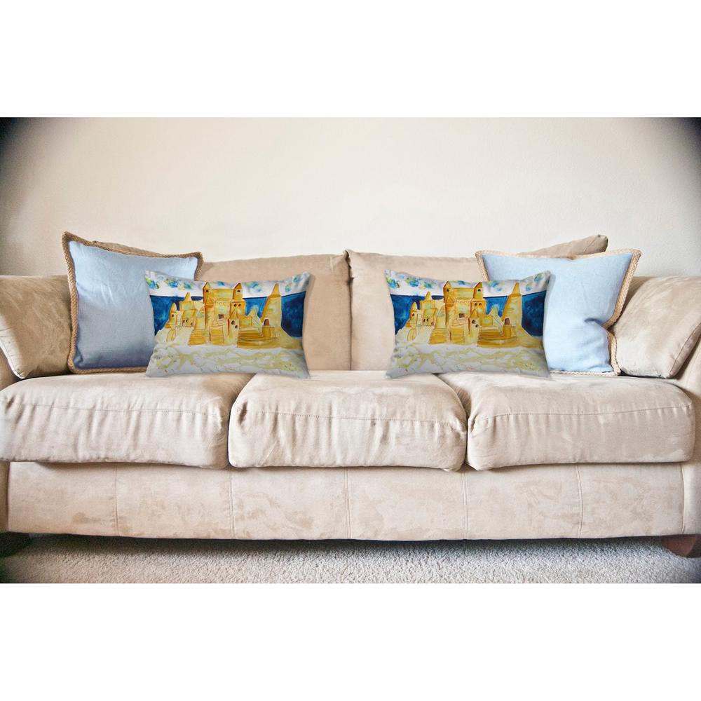 Sand Castle Noncorded Indoor/Outdoor Pillow 16x20. Picture 2