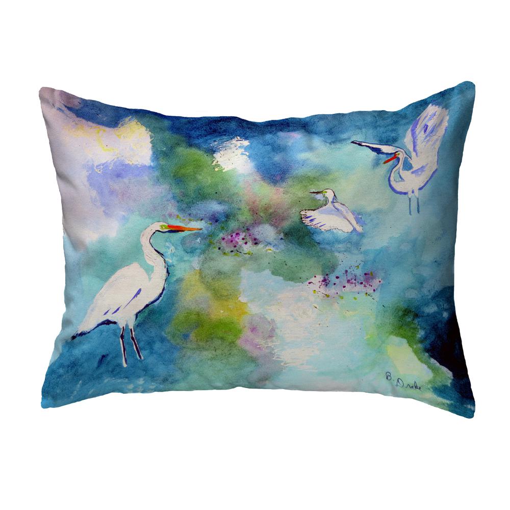 Three Egrets Noncorded Indoor/Outdoor Pillow 16x20. Picture 1