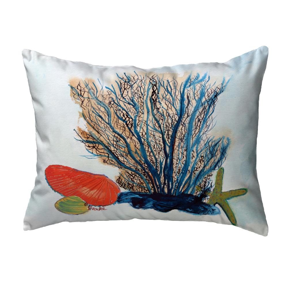 Coral & Shells Noncorded Indoor/Outdoor Pillow 16x20. Picture 1