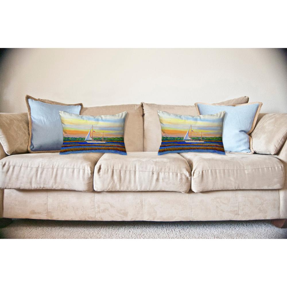 Marsh Sailing Noncorded Indoor/Outdoor Pillow 16x20. Picture 2