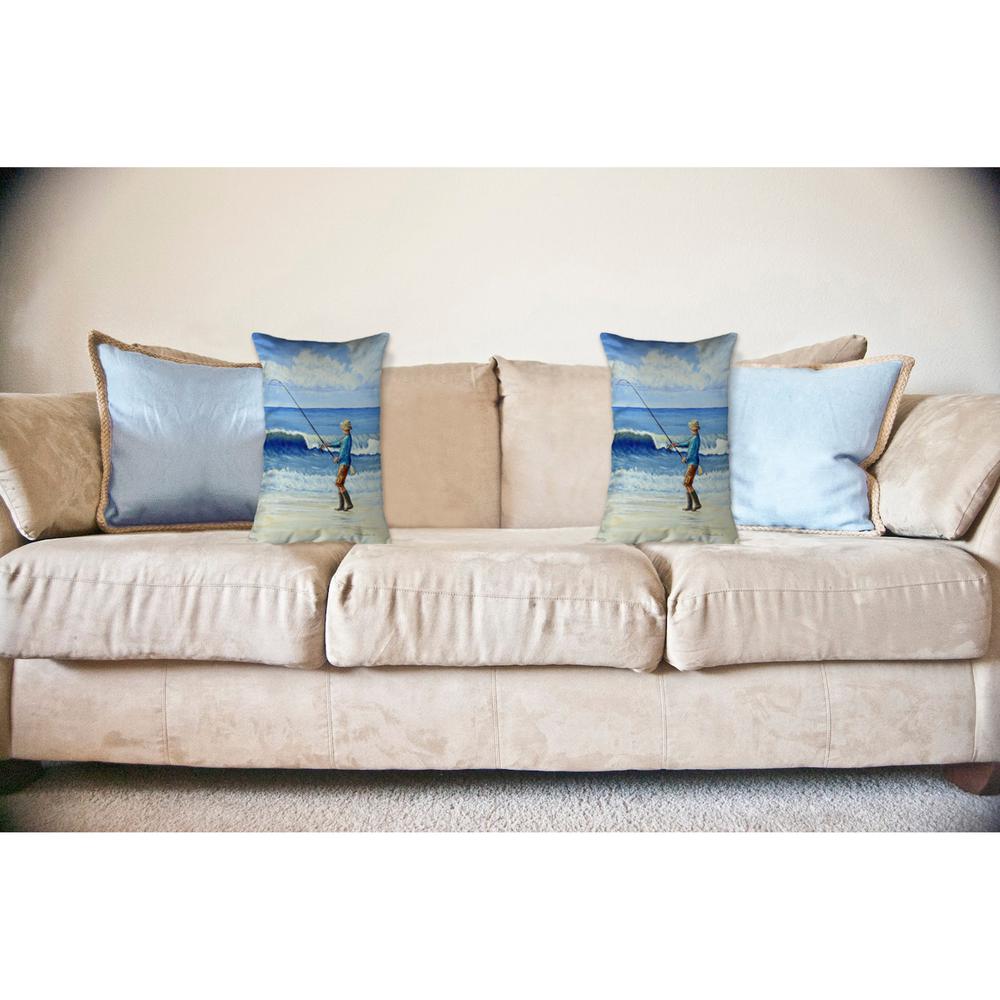 Surf Fishing No Cord Pillow 16x20. Picture 2