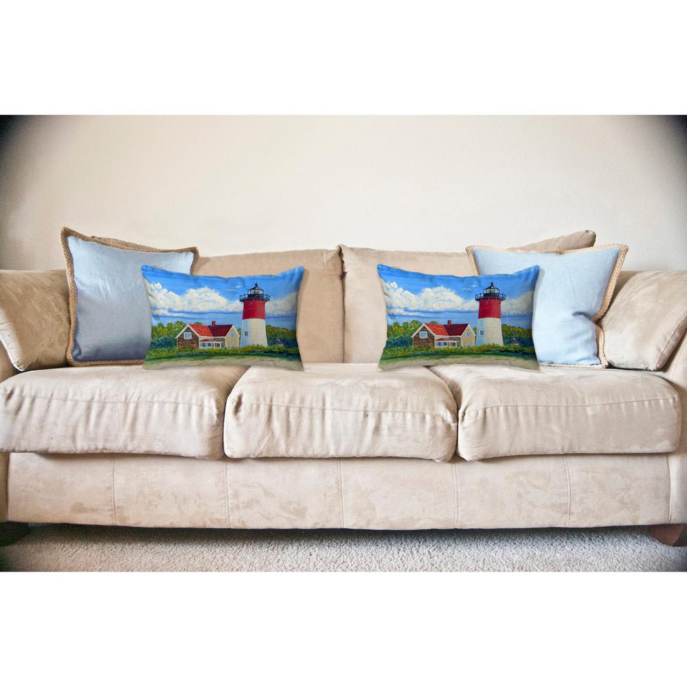 Nauset Lighthouse, MA No Cord Pillow 16x20. Picture 2